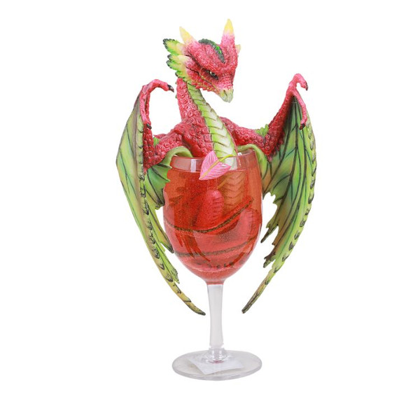 Daiquiri Dragon Sculpture Red Green In Glass Decorative Figurine